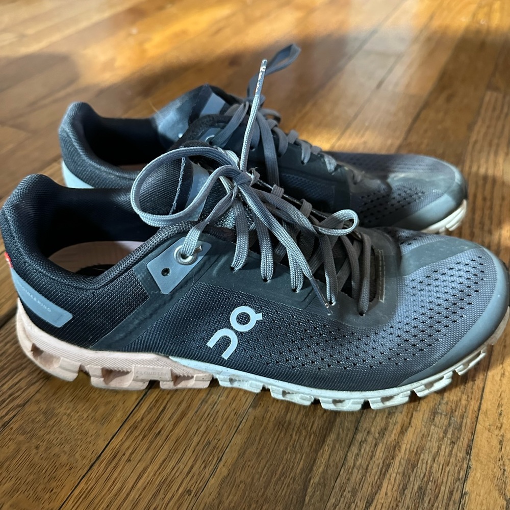 On tennis shoes